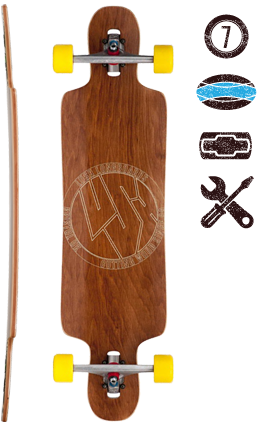 Lush Longboards Freebyrd - Longboarding Clipart (692x722), Png Download