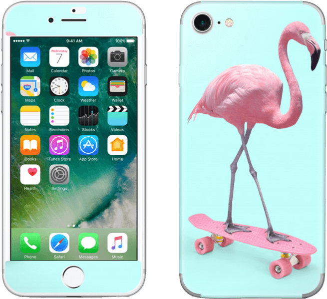 Skateboarding Flamingo Skin Iphone - Iphone 6s Rose Goud Clipart (800x769), Png Download
