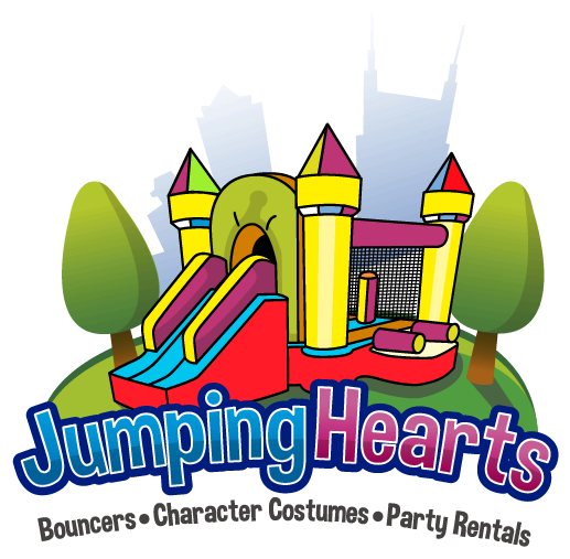 Jumping Hearts Party Rentals - Jumping Party Clipart (669x596), Png Download