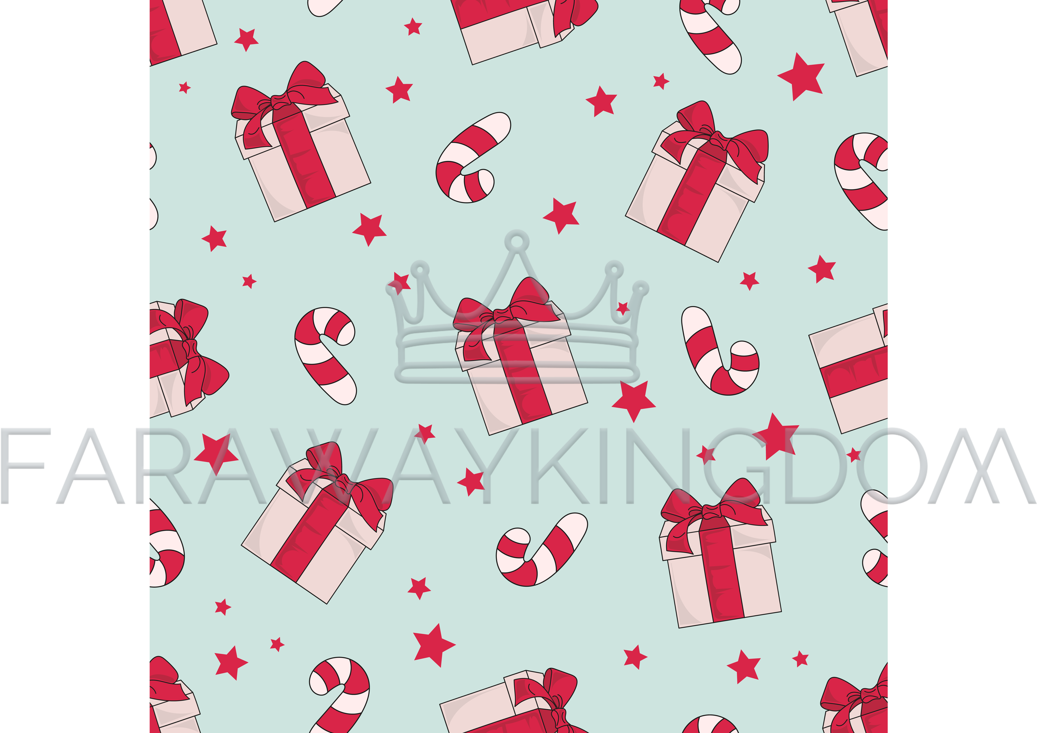 Christmas Gift Cartoon Seamless Pattern Vector Illustration - Christmas Day Clipart (3508x2480), Png Download