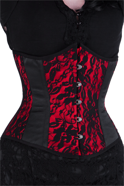 Gothic Rose Underbust Corset Underbust Corset, Lace - Corset Clipart (500x750), Png Download