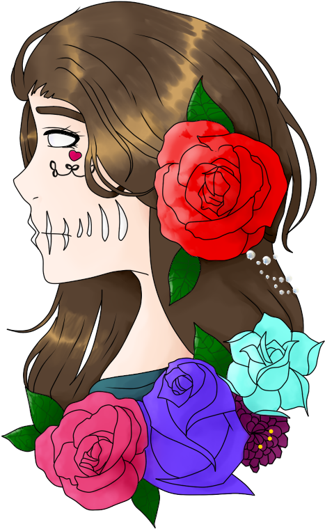 Caveira Mexicana - Garden Roses Clipart (471x767), Png Download