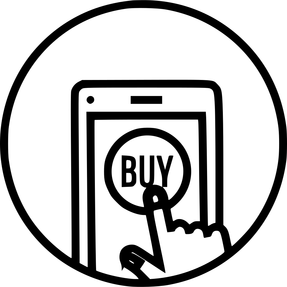 Mobile Online Store Shop Buy Sell Product Hand Gesture - Mobile Hand Icon Png Clipart (980x980), Png Download
