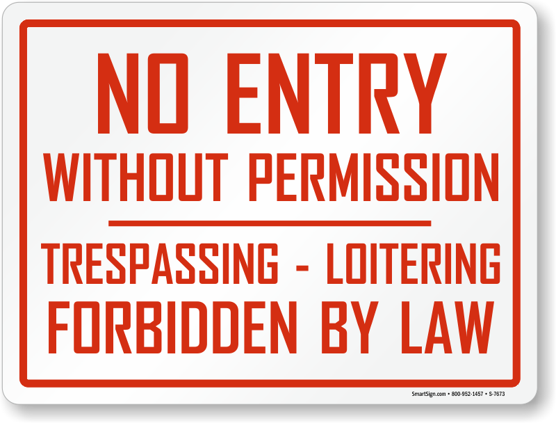 No Entry Without Permission Sign - No Loitering Clipart (800x608), Png Download