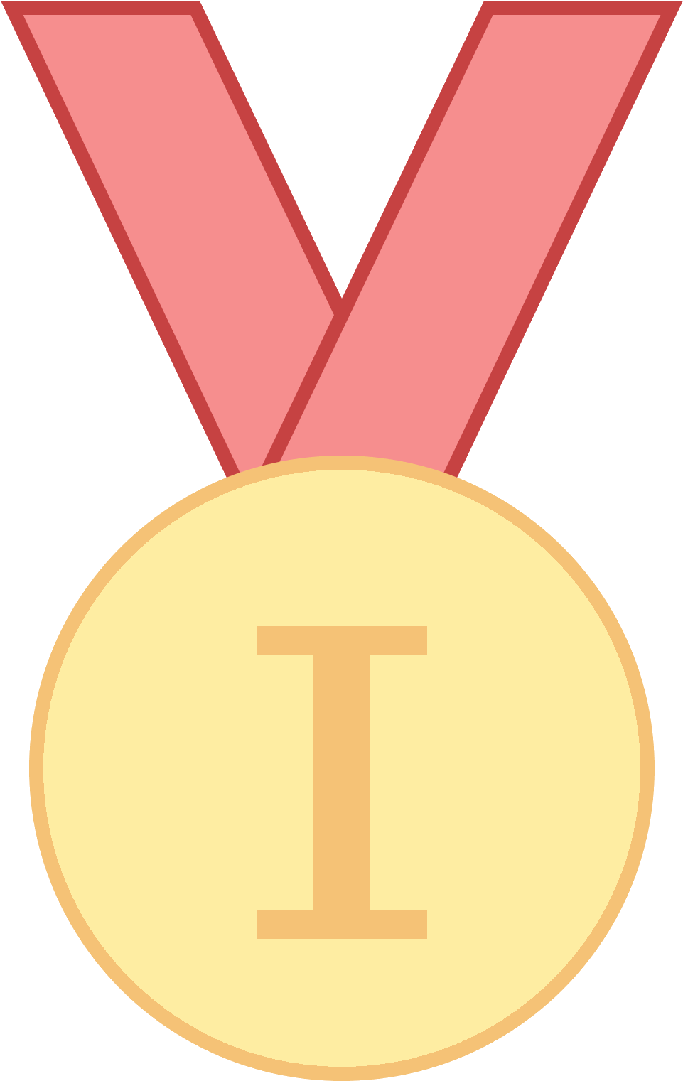 Gold Medal Icon Clipart (961x1521), Png Download