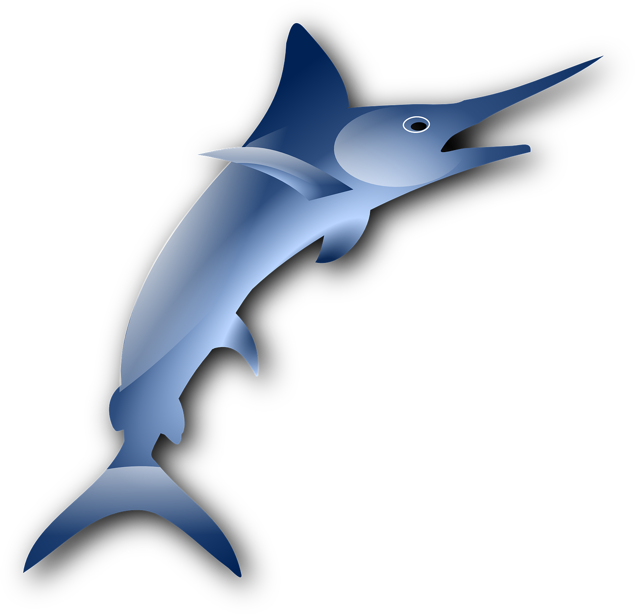 Marlin Swordfish Fish Sailfish Png Image - Swordfish Jumping Cartoon Clipart (1280x1228), Png Download