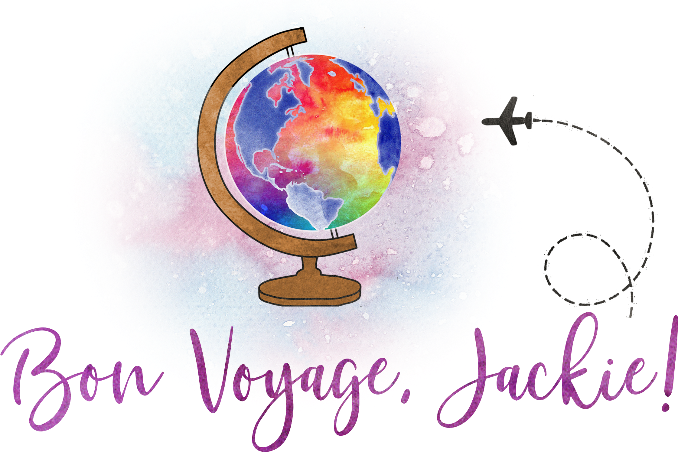 Bon Voyage Jackie - Globe Clipart (2500x1523), Png Download