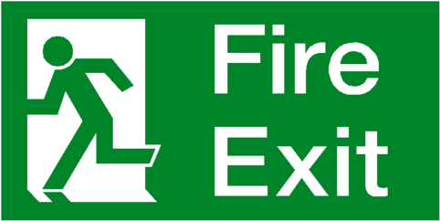 Fire Exit Sign Left - Fire Exit Sign Transparent Clipart (600x600), Png Download