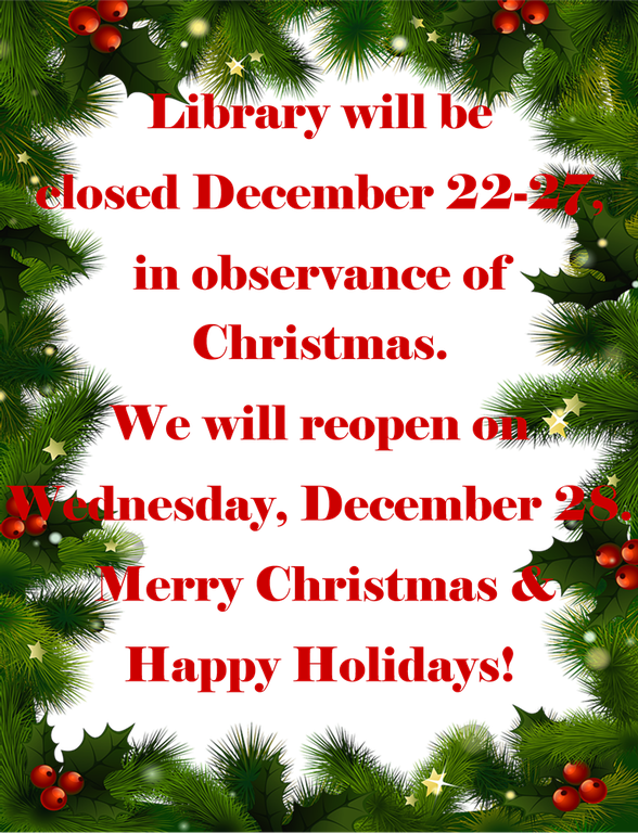 Closed Christmas 2016 - Library Christmas Family Movie Clipart (588x768), Png Download