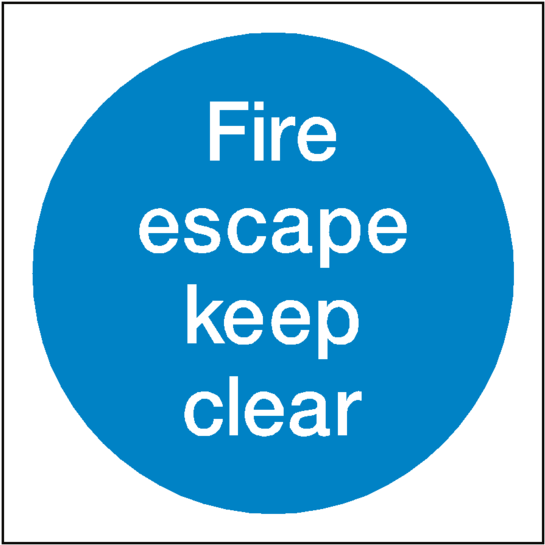 Fire Escape Keep Clear Sticker - Fire Door Keep Shut Sign Clipart (600x600), Png Download