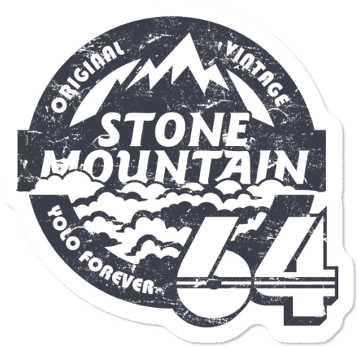 Stonemountain64 Retro Sticker - Label Clipart (650x650), Png Download