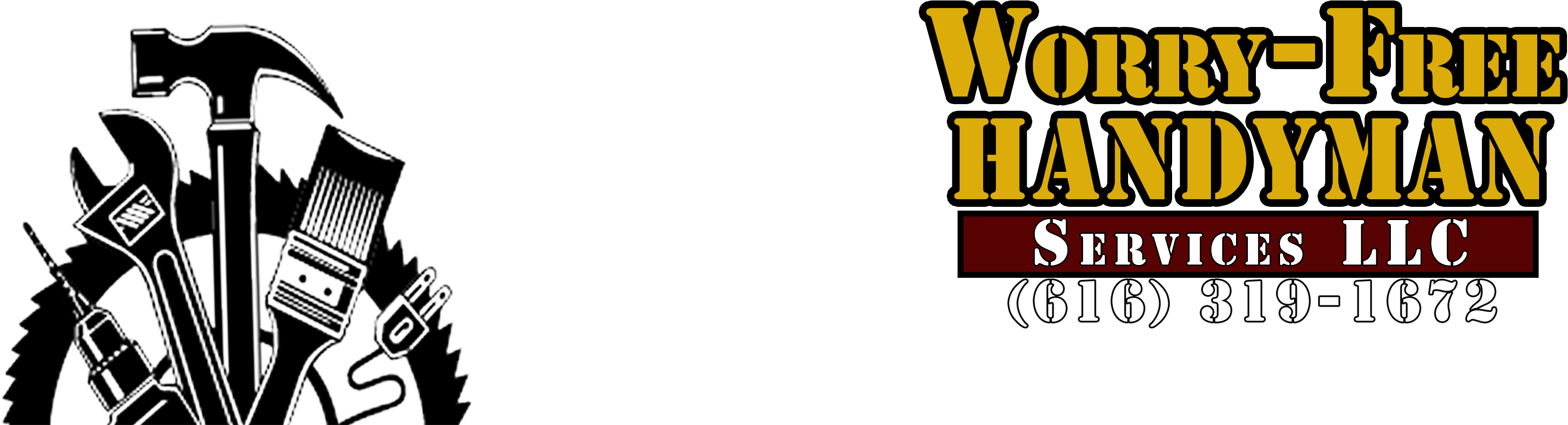 Worry Free Handyman Service, Llc - Handyman Clipart Free - Png Download (3600x900), Png Download