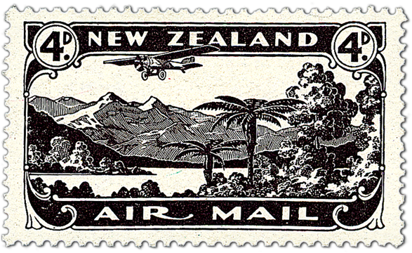 Single Stamp - Air New Zealand Stamp Clipart (600x600), Png Download