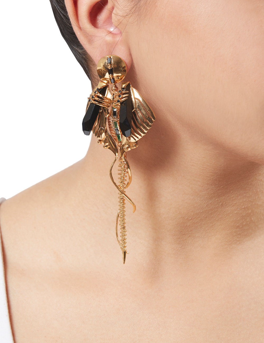 Chrysalis Gold Long Earrings - Earrings Clipart (1000x1300), Png Download