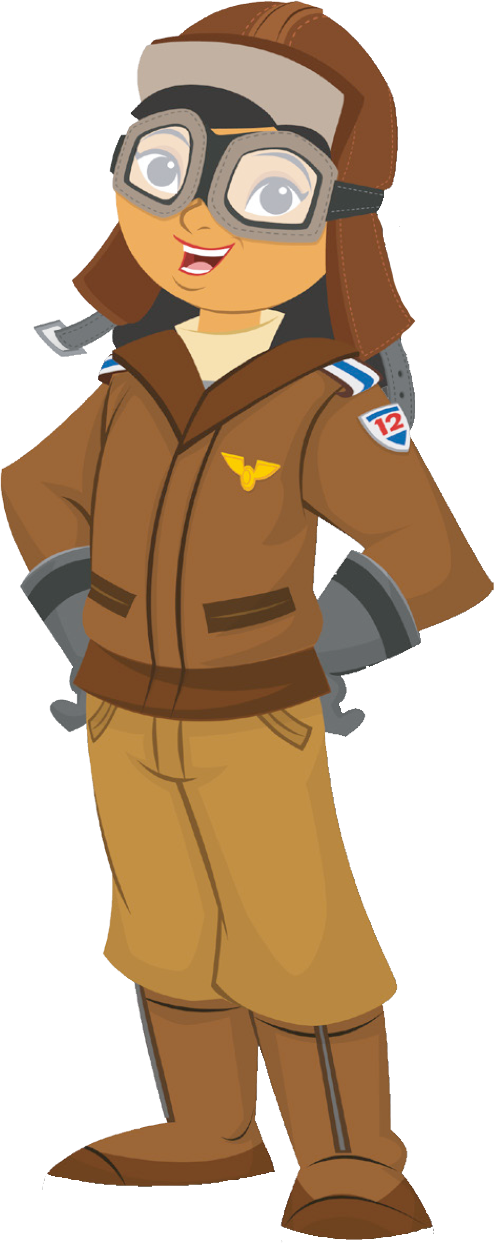 Personnage-e14921732 - - Girl Pilot Cartoon Png Clipart (1034x2543), Png Download