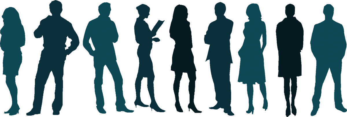 Personnage Blanc Png - Personnage Noir Png Clipart (1200x407), Png Download