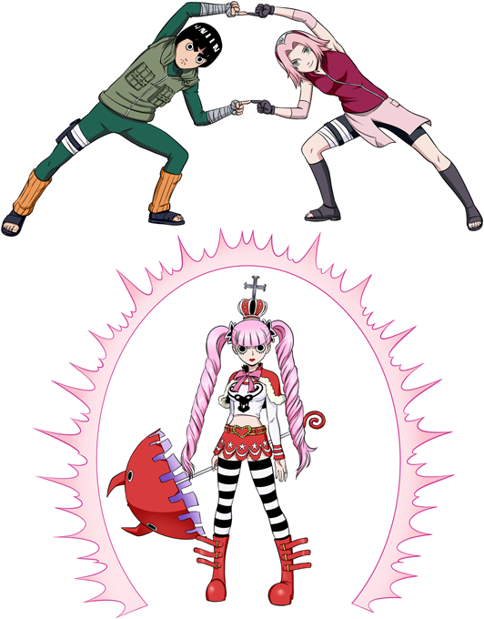 Sakura, Rock Lee And Perona Preview - Cartoon Clipart (532x680), Png Download