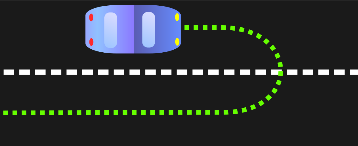 Car Doing Au Turn Clipart (1200x661), Png Download