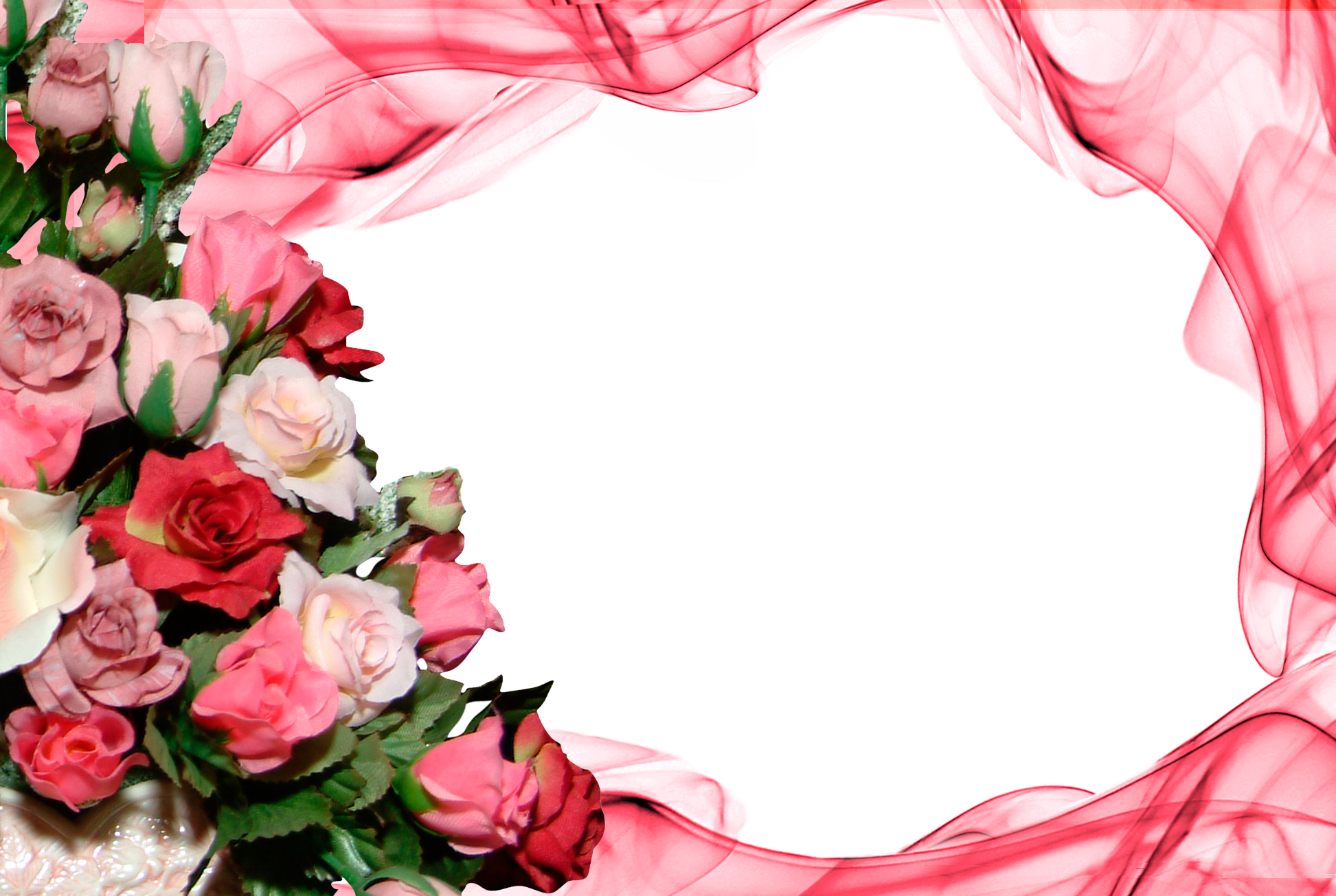Rose Heart Frame Transparent - Marcos Para Fotos De Dia De Las Madres Clipart (1945x1305), Png Download