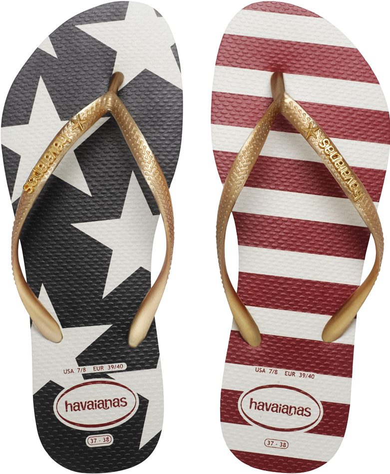 Das Cores Presentes Na Bandeira Americana - Flip-flops Clipart (780x1000), Png Download