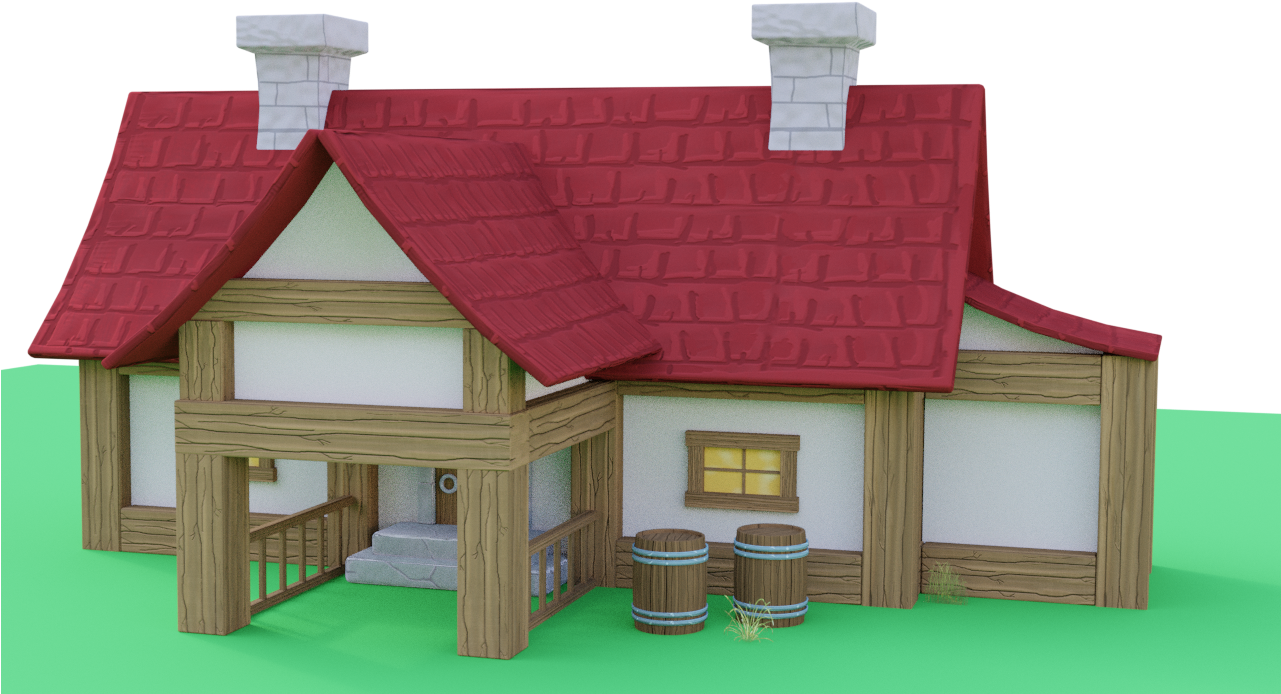 Wiphouse With Hand Painted Textures - House Clipart (1280x720), Png Download