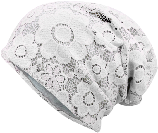 Lace Striking Floral Breathable Beanie Hat - Embroidery Clipart (558x744), Png Download