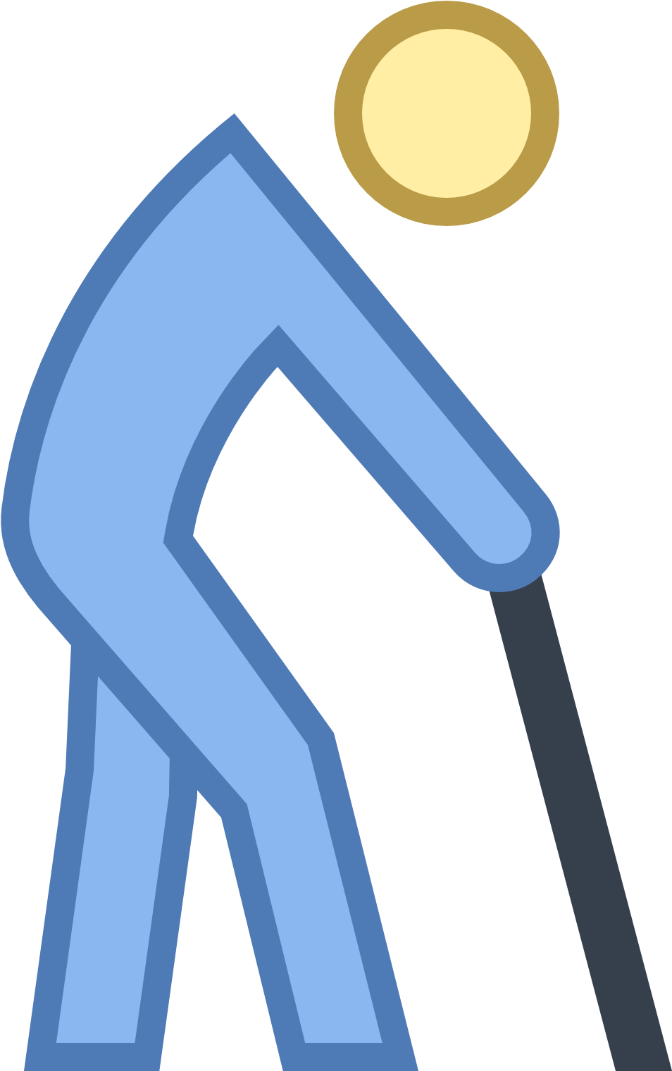 The Icon Is A Simplified Depiction Of A Humanoid Figure - Icon Old Person Transparent Blue Clipart (1600x1600), Png Download