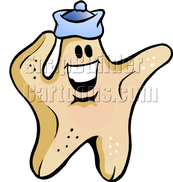 Starfish Sailor Wearing Sailor Hat - Illustration Clipart (600x600), Png Download