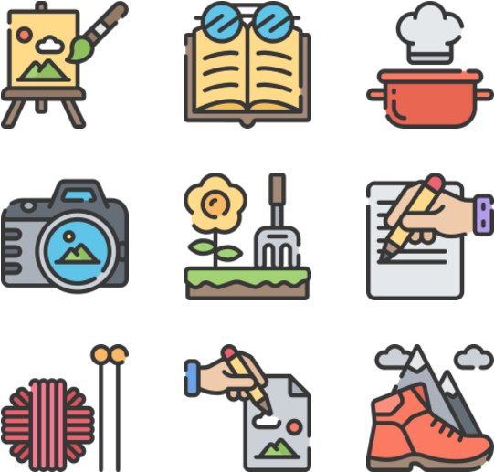 Hobby - Icon Color Friend Png Clipart (600x564), Png Download