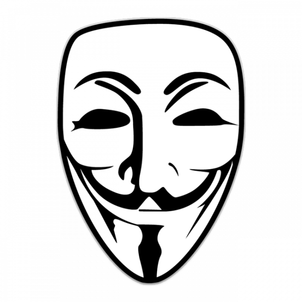 Anonymous Maske Png - Anonymous Mask Drawing Clipart (600x600), Png Download
