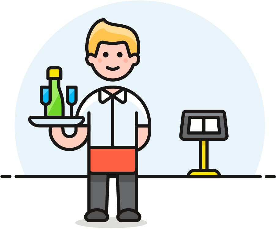 22 Waiter Caucasian - Cartoon Clipart (1025x1148), Png Download