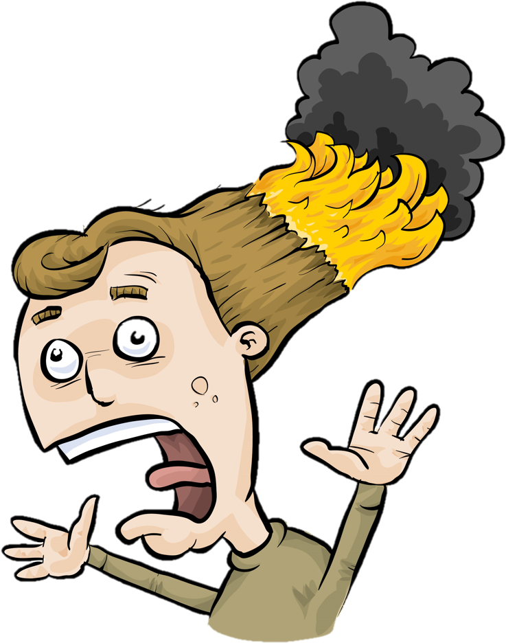 Is Your Customer's Hair On Fire - Work Like Your Hair's On Fire Clipart (975x1039), Png Download