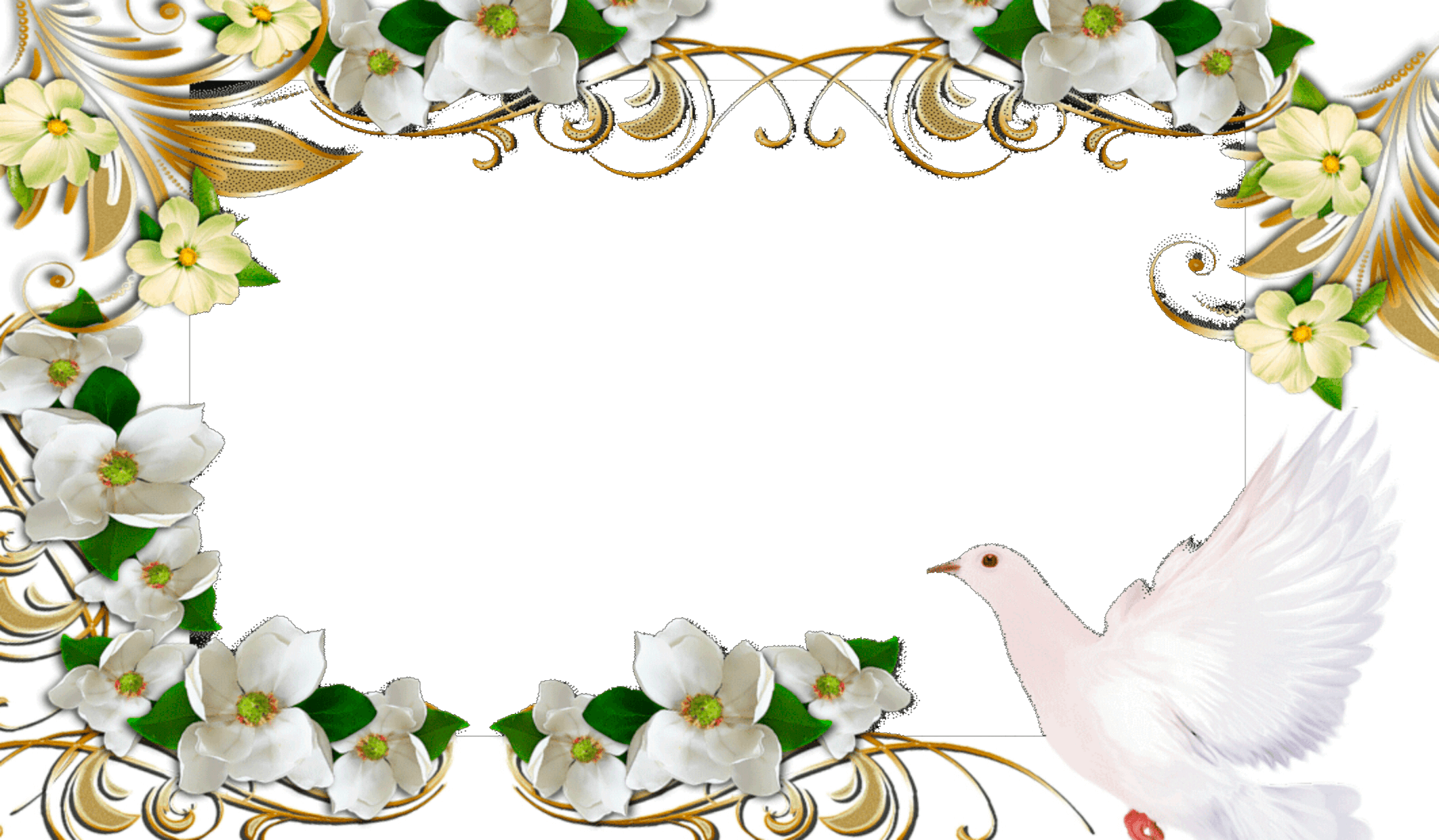 Marco Foto Paloma De La Paz - Marco Con Paloma De La Paz Clipart (2124x1240), Png Download