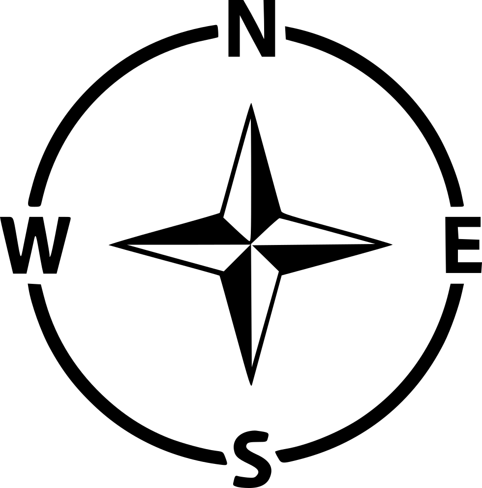 Compass Navigation Arrow Direction Gps West East North - North South East West Icon Clipart (980x992), Png Download