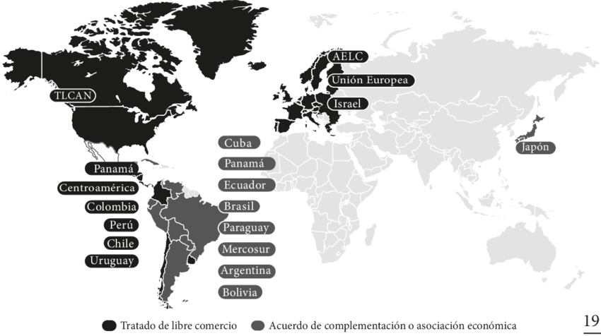 Mapa Comercial De México - Interactive World Map With Countries Clipart (850x476), Png Download