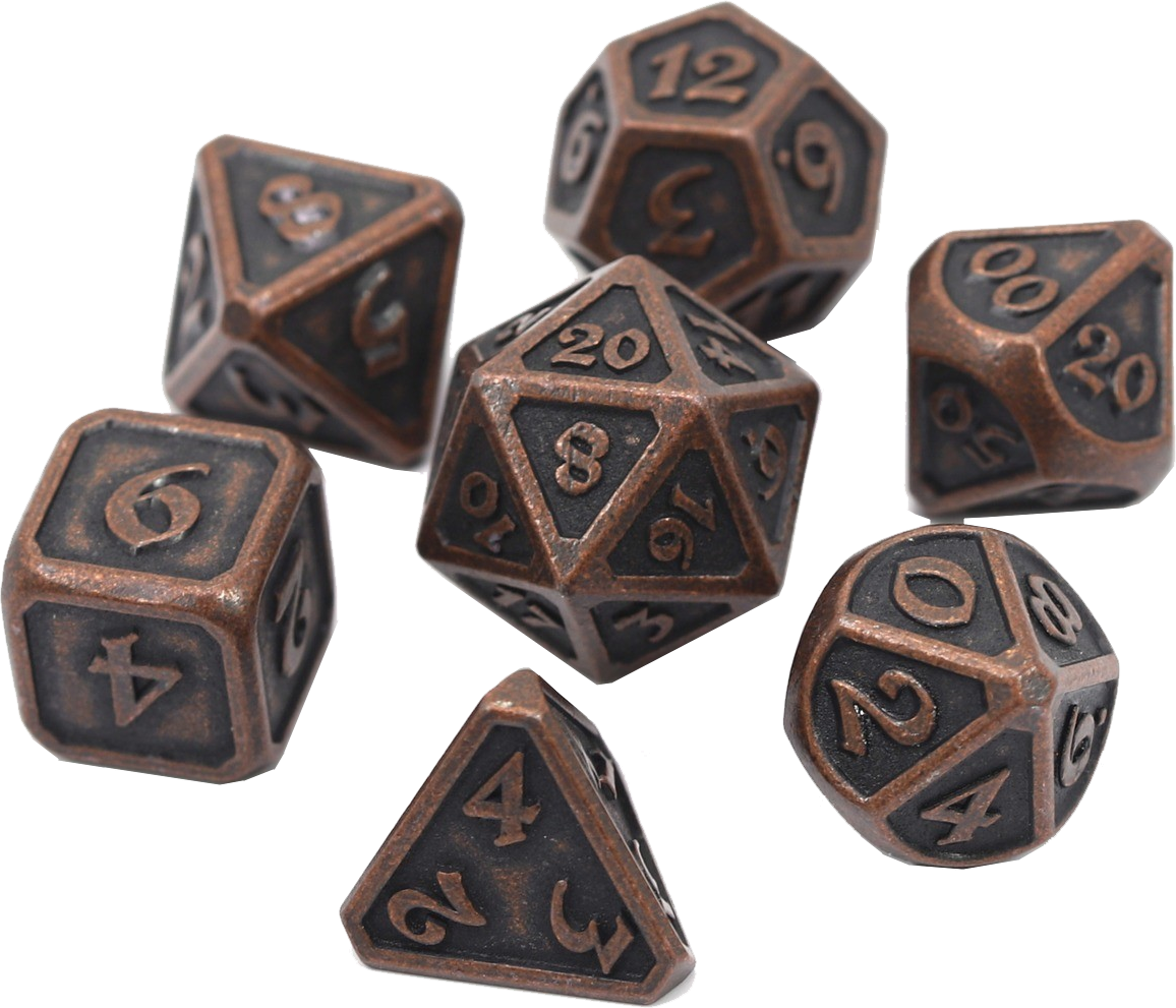 Die Hard Dice 7 Die Set Mythica Dark Copper - Dice Clipart (1156x991), Png Download