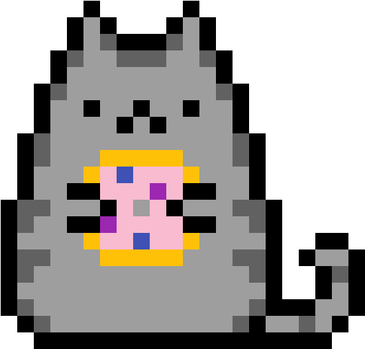 Pusheen - Pusheen Perler Bead Patterns Clipart (1200x1200), Png Download