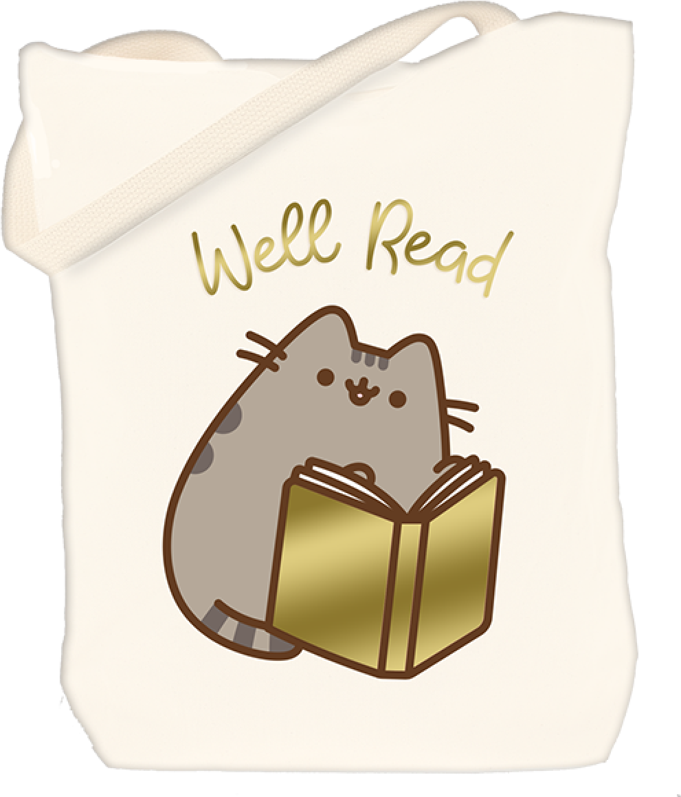Pusheen Sweet & Simple Tote Bag 'well Read' - Pusheen Step By Step Cookies Gif Clipart (1200x1200), Png Download