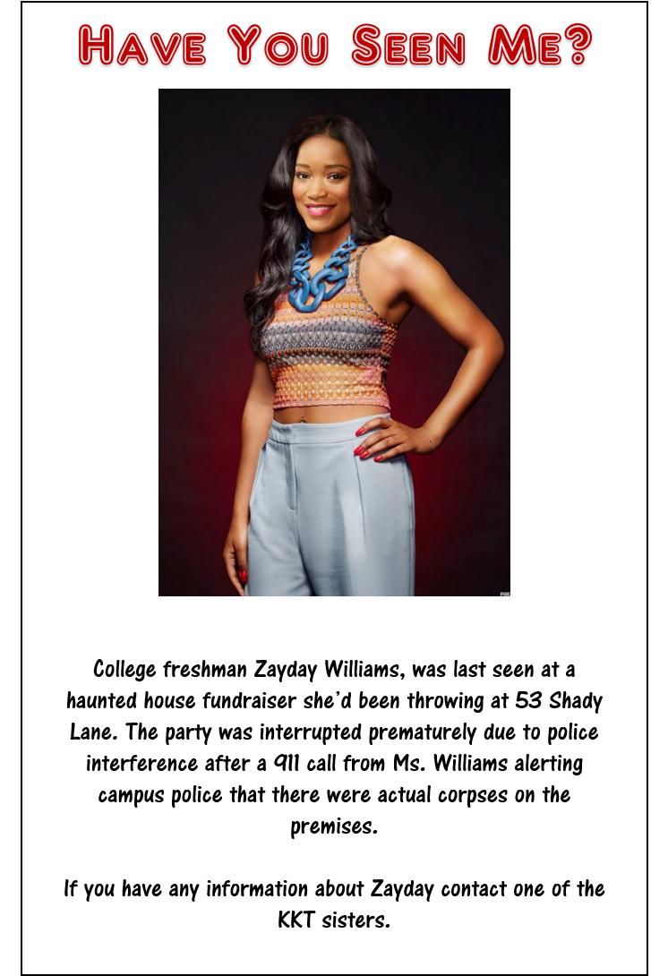 Scream Queens Fan Made Missing Poster - Girl Clipart (745x1103), Png Download