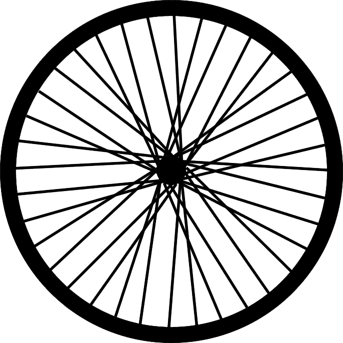 Bikewheelblk - Wall Clock Icon Png Clipart (686x686), Png Download