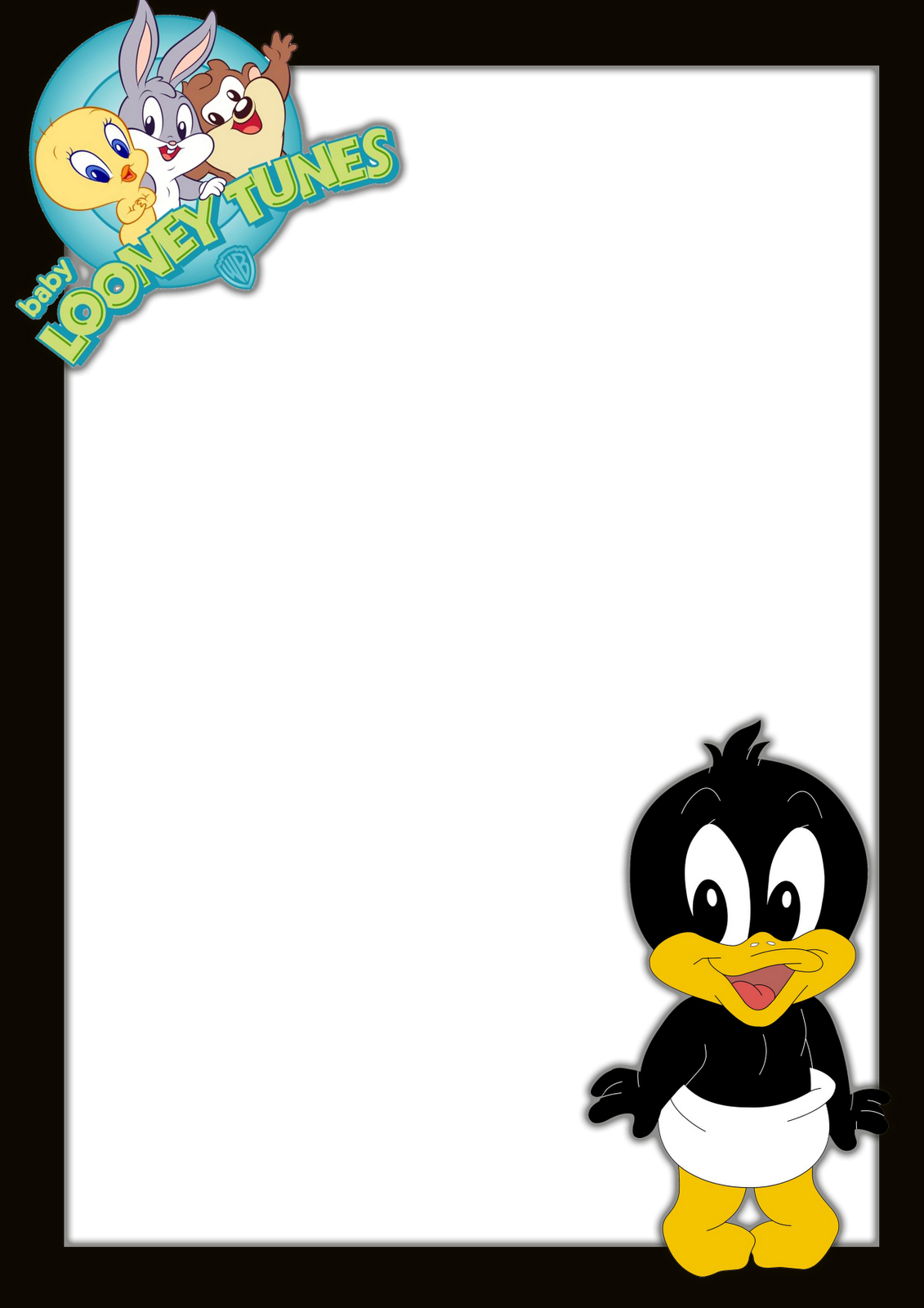Frames Png Looney Tunes Imagens Para Photoshop - Marcos Para Fotos De Looney Tunes Baby Clipart (1131x1600), Png Download