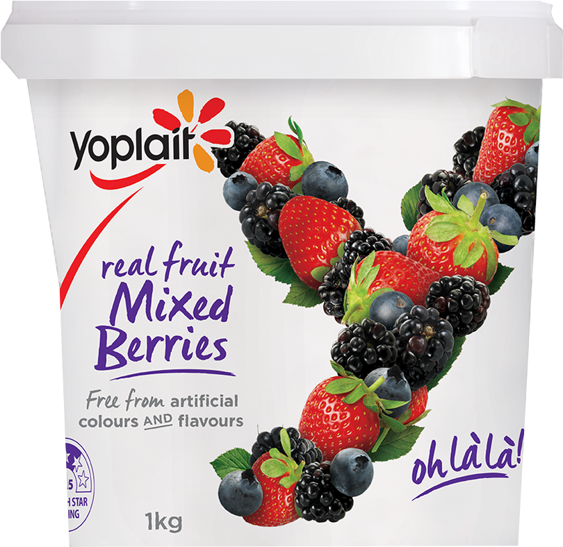 Mixed Berries - Yoplait Vanilla Yogurt Tub Clipart (1080x1080), Png Download