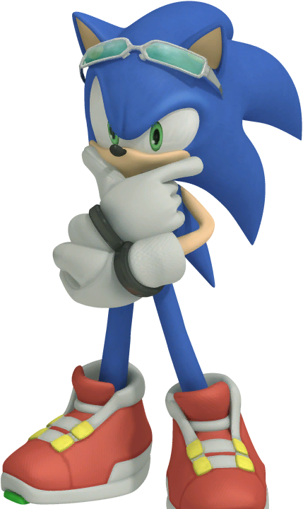 Sonic - Dialogue Pose - Thinking - Sonic Sonic Free Riders Clipart (1024x1024), Png Download