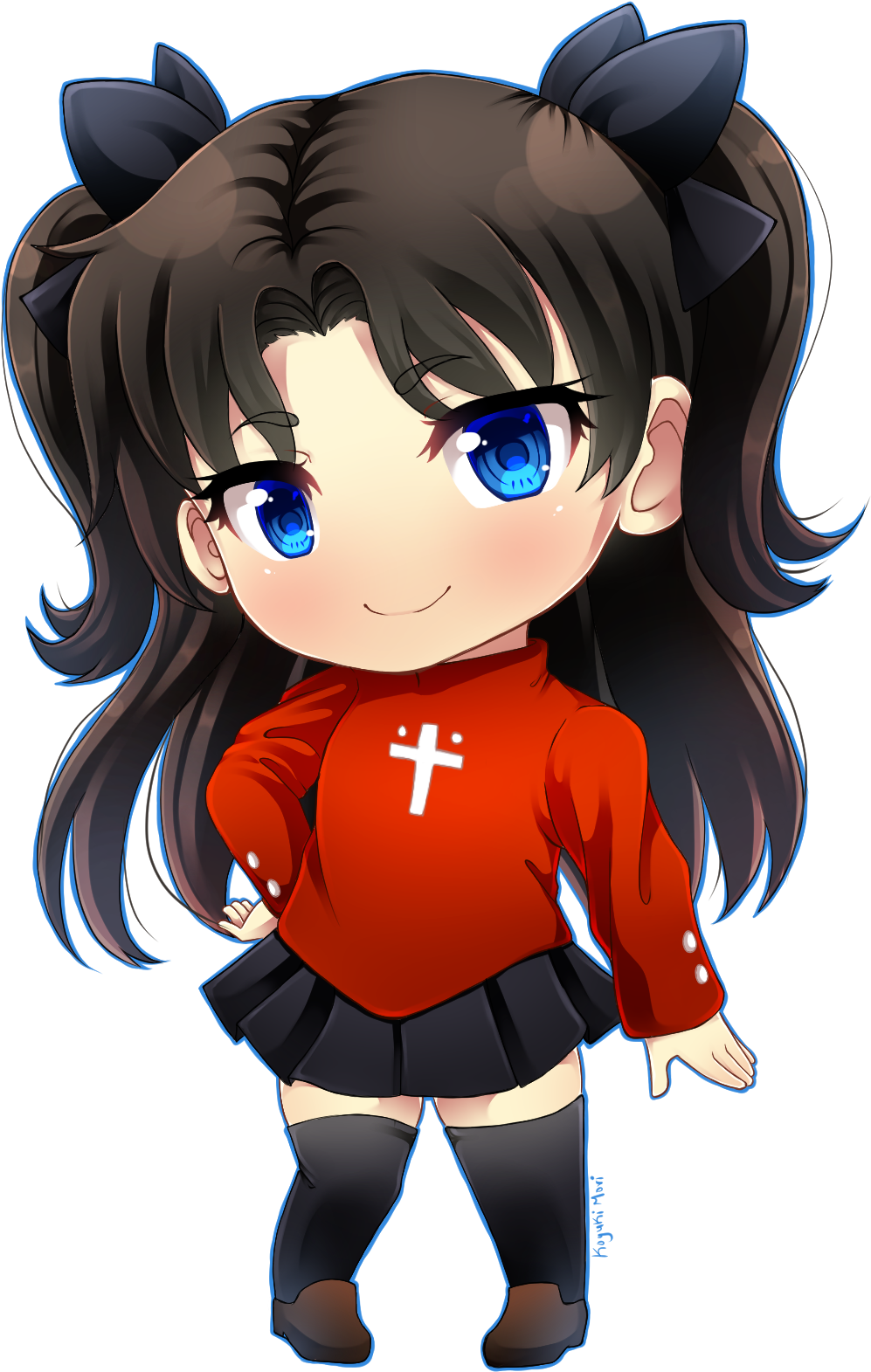 Chibi Rin Tohsaka [fate/stay Night] - Rin Tohsaka Chibi Clipart (1200x1630), Png Download