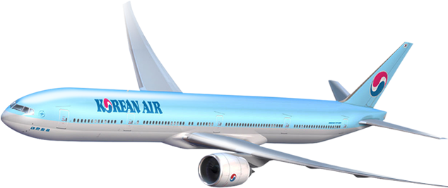 Boeingb777-300 - Korean Air Plane Clipart (720x781), Png Download