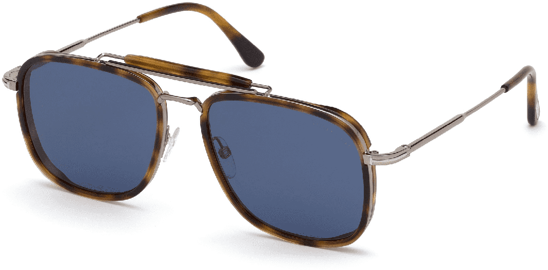 Tom Ford Huck Pilot Blue Lenses With Tortoiseshell - Tom Ford Havana Sunglasses Clipart (1160x1000), Png Download