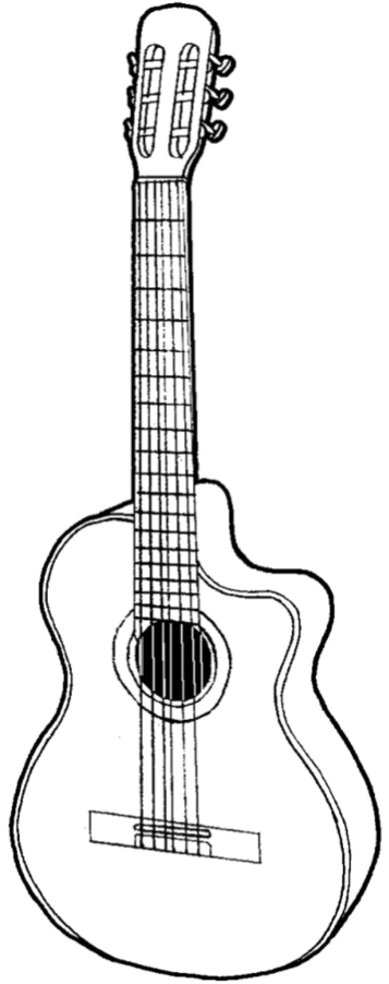 #guitar #draw #drawing #scrapbook #scrapbooking #design - عکس خام از گیتار Clipart (1024x1024), Png Download