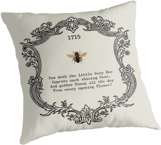 Vintage Bees And Beehives - Cushion Clipart (875x875), Png Download