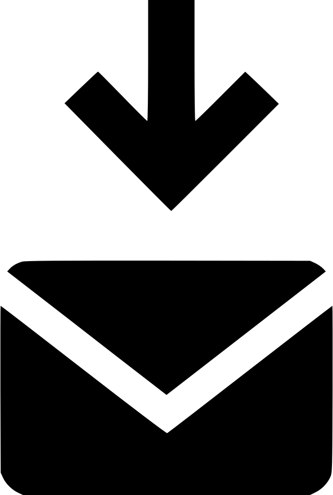 Down Arrow Email Mail Envelope Electronic Comments - Emblem Clipart (660x980), Png Download
