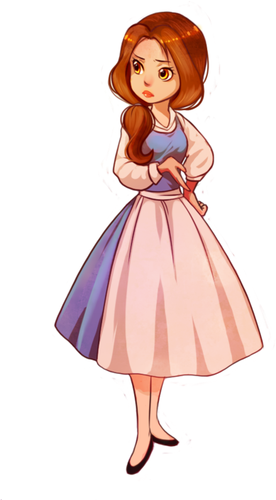 Disney Dreams - Beauty And The Beast Anime Belle Clipart (446x750), Png Download